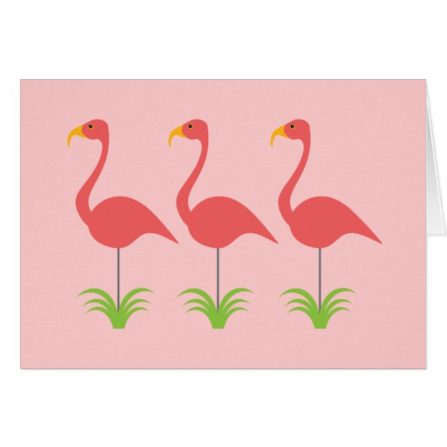Retro Coral Pink Flamingos voor elke gelegenheid (Voorkant Horizontaal)