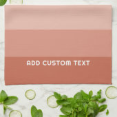 Retro Coral Sunset Stripes Minimal Sans Serif Naam Theedoek (Gevouwen)
