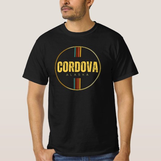 Retro  Cordova Stad Alaska State AK Groovy T-shirt (Voorkant)