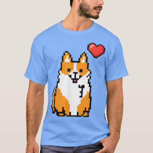 Retro Corgi 8-bit Videospel Grappige Gamers Gepixe T-shirt