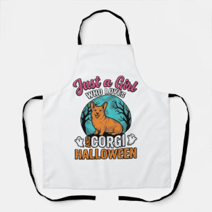 Retro Corgi Halloween Meisje Hond Liefhebber Shirt Schort