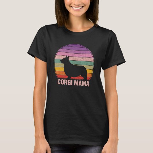 Retro Corgi Mama Graphic Corgi T-shirt (Voorkant)