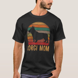 Retro Corgi Moeder Hond Moeder Huisdier Welshe Cor T-shirt