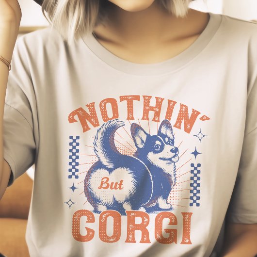 Retro Corgi Niets dan Corgi Butt stijl T-shirt