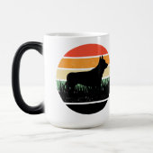 Retro Corgi Sunset Magische Mok (Links)