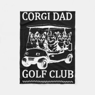 Retro Corgi Vader Golfclub Schattige Hond Swingend Fleece Deken