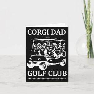 Retro Corgi Vader Golfclub Schattige Hond Swingend Kaart