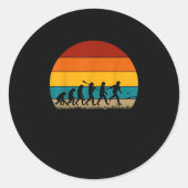 Retro Cornhole Evolution Funny Cornhole Ronde Sticker (Voorkant)