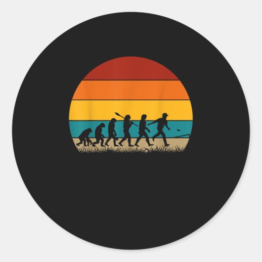 Retro Cornhole Evolution Funny Cornhole Ronde Sticker (Voorkant)