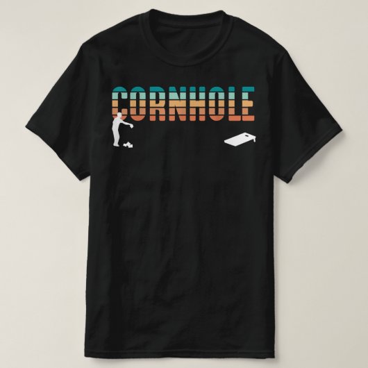 Retro Cornhole Funny Party spel T-shirt (Design voorkant)