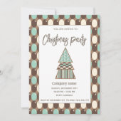 Retro  corporate kerstfeest Uitnodiging (Voorkant)