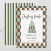 Retro  corporate kerstfeest Uitnodiging (Voorkant / Achterkant)