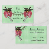  retro cosmetoloog haarstylist roos Munt Visitekaartje (Voorkant / Achterkant)