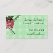  retro cosmetoloog haarstylist roos Munt Visitekaartje (Achterkant)