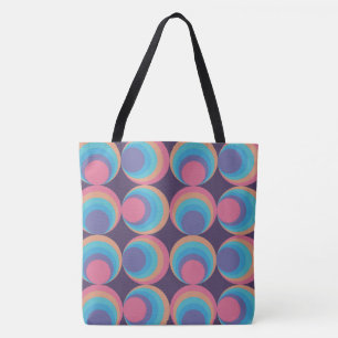 Retro Cosmic Orbit Tegels Tote Bag
