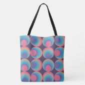 Retro Cosmic Orbit Tegels Tote Bag (Achterkant)