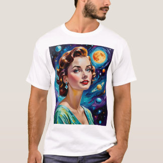 Retro Cosmic Space Beauty TShirt  esthetiek