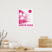 Retro Costa Rica Beach Surfing Wave  Poster (Keuken)
