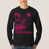 Retro Costa Rica Beach Surfing Wave T-shirt (Voorkant)