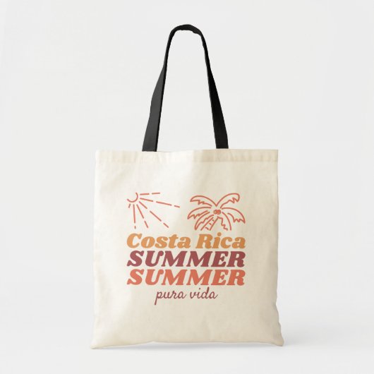 Retro Costa Rica Zomer Souvenir Tote Bag (Voorkant)