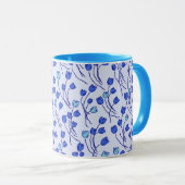 Retro Cottage Schets Tulpen | Blauw Delfts Mok (Voorkant rechts)