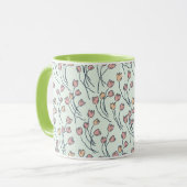 Retro Cottage Schets Tulpen | Cottage Sage Mok (Voorkant links)