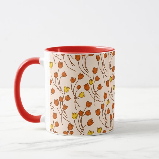 Retro Cottage Schets Tulpen | Retro Keuken Mok (Links)