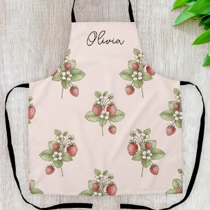 Retro Cottagecore Esthetiek Bessen en Bloemen Schort