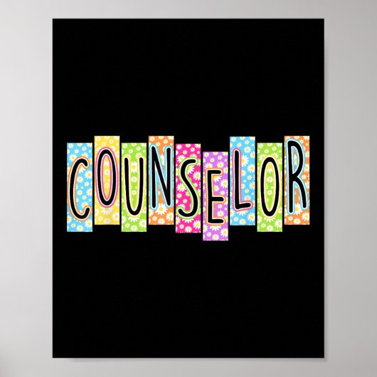 Retro Counselor Back To School Colorful Graphic Poster (Voorkant)