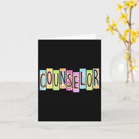 Retro Counselor Terug naar School Kleurrijke Grafi Kaart (Gele Bloem)