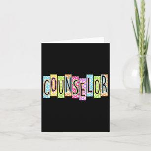 Retro Counselor Terug naar School Kleurrijke Grafi Kaart