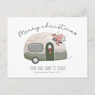 Retro Country Camper Merry Kaart met kerstmis