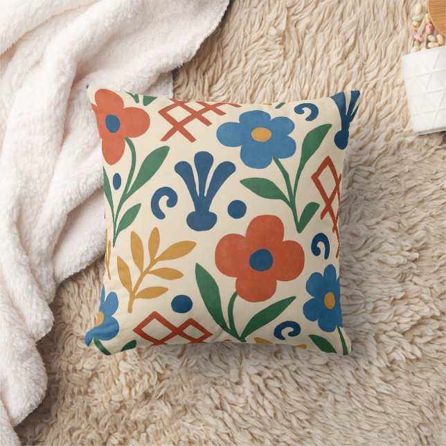 Retro Country Floral Trellis Patroon Kussen (Deken)