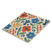 Retro Country Floral Trellis Patroon Tegeltje (Zijkant)