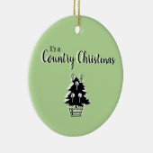 Retro Country Kerstboom Groen Keramisch Ornament (Rechts)