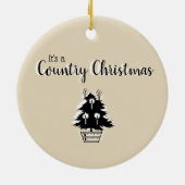 Retro Country Kerstboom Groen Keramisch Ornament (Achterkant)