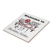 Retro Country Kitchen | Aangepersonaliseerde naam  Tegeltje (Zijkant)