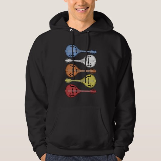 Retro Country Music Mandolin Bluegrass Hoodie (Voorkant)