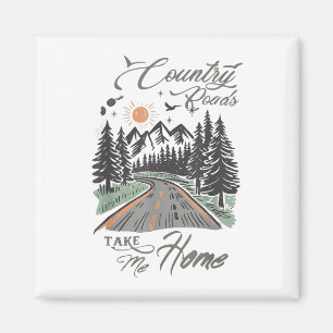 Retro Country Roads nemen me mee naar huis Mounta Magneet
