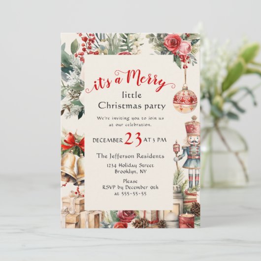 Retro Country  Vrolijk Kerstfeest Kaart (Staand voorkant)