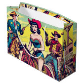 Retro Country Westerne strips Groot Cadeauzakje (Achterkant Gekanteld)