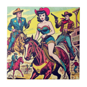 Retro Country Westerne strips Tegeltje