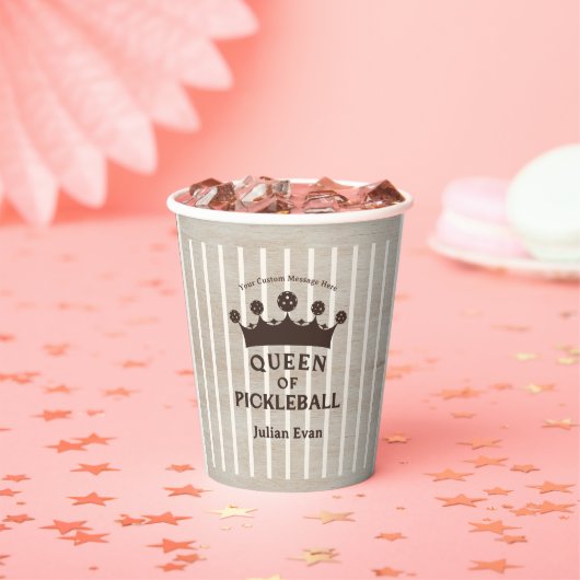 Retro County Club Hout Graanstreep van de Koningin Papieren Bekers (Insitu)