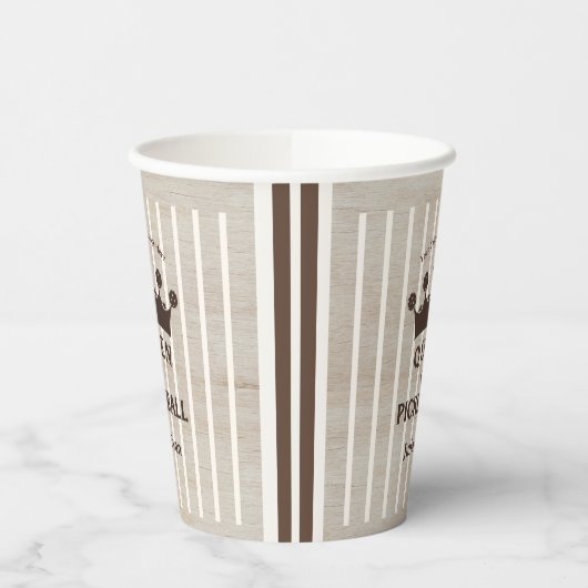 Retro County Club Hout Graanstreep van de Koningin Papieren Bekers (Links)