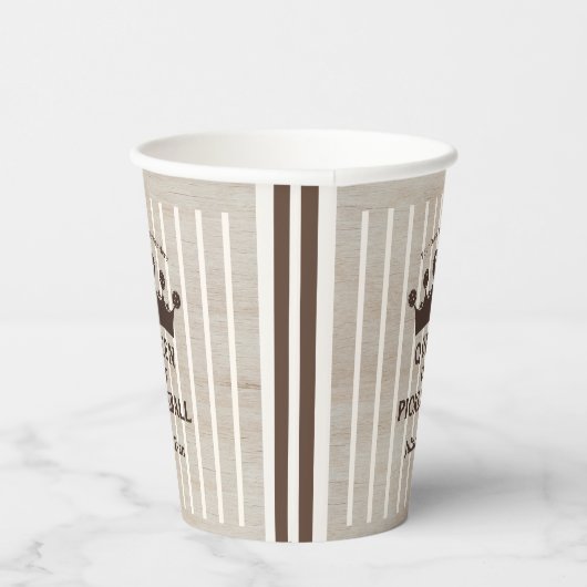 Retro County Club Hout Graanstreep van de Koningin Papieren Bekers (Rechts)