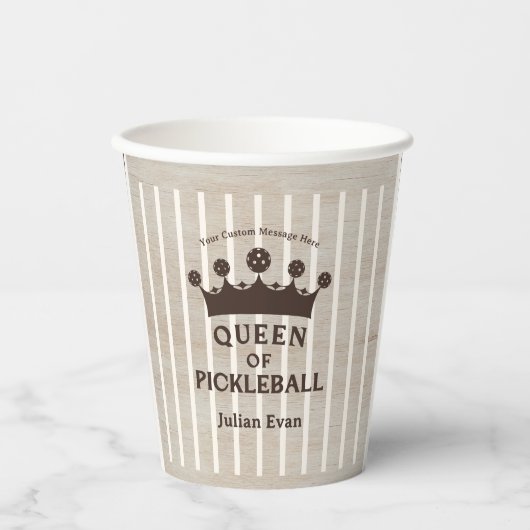 Retro County Club Hout Graanstreep van de Koningin Papieren Bekers (Voorkant)