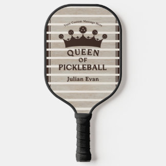 Retro County Club Hout Graanstreep van de Koningin Pickleball Paddle