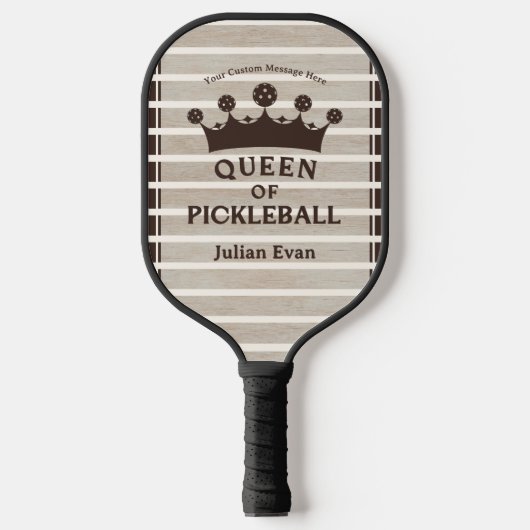 Retro County Club Hout Graanstreep van de Koningin Pickleball Paddle (Voorkant)
