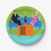 Retro Coupes met Borden van kattenpapier Papieren Bordje (Voorkant)