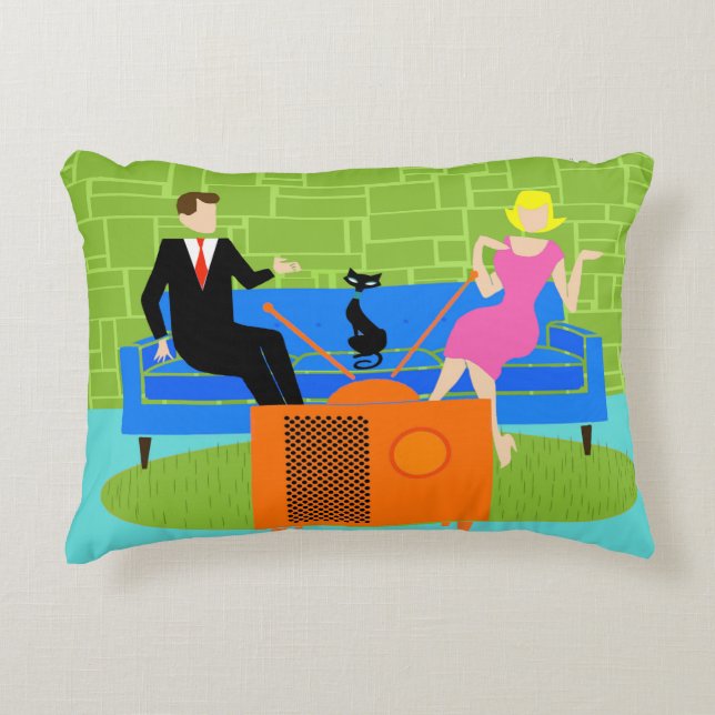 Retro Coupes met katteas Decoratief Kussen (Voorkant)